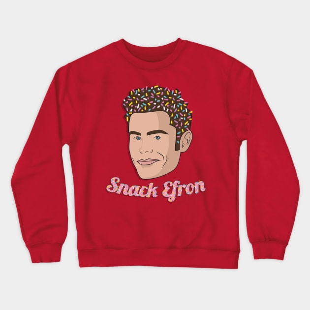 Snack Efron Crewneck Sweatshirt by Lights, Camera, Podcast